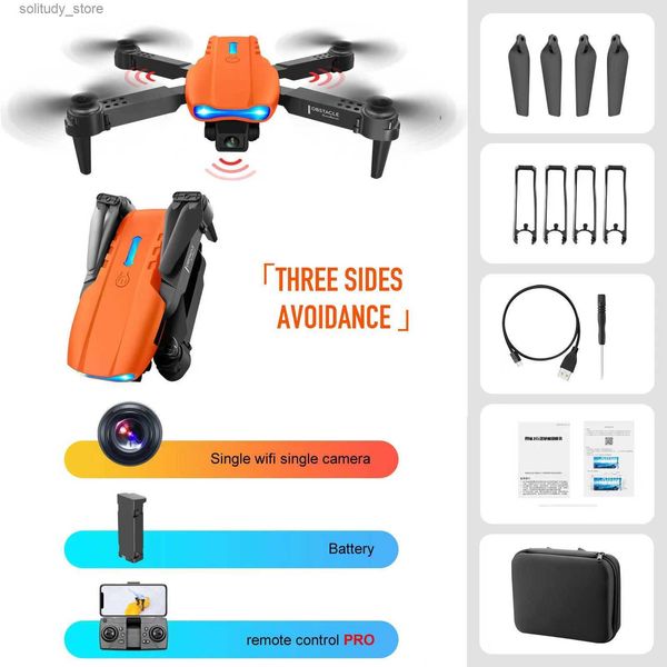 Drones E99 PRO Drone Profesional 4K HD Cámara dual Inteligente Uav Evitación automática de obstáculos Altura plegable Kee Mini Quadcopter Q240308