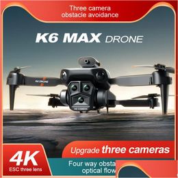 Drones Est K6 Max Drone 4K Hd Groothoek Dubbele Camera 1080P Wifi Visuele Positionering Hoogte Keep Rc Follow Me Quadcopter Drop Delivery Dhl6X