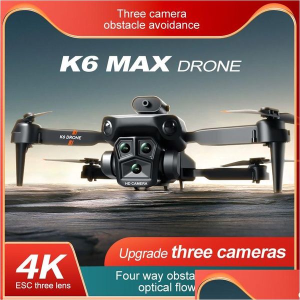 Drones Est K6 Max Drone 4K Hd Grand Angle Double Caméra 1080P Wifi Positionnement Visuel Hauteur Gardez Rc Suivez-moi Quadcopter Drop Delivery Dhl6X