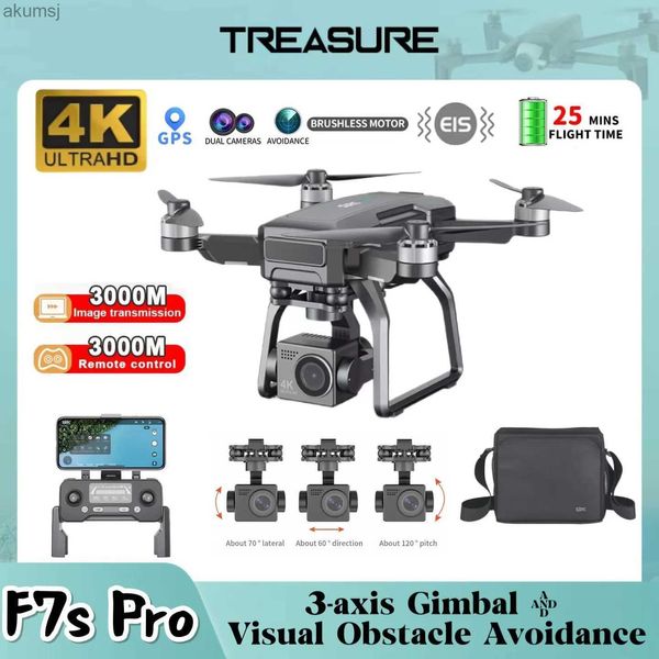 Drones F7 / F7S 4K PRO Drone caméra HD professionnelle avec cardan 3 axes photographie aérienne 5G GPS évitement d'obstacles RC quadrirotor YQ240129