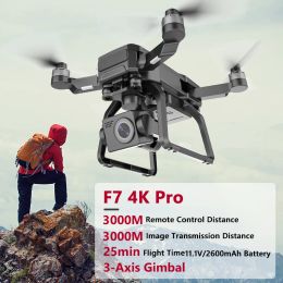 DRONES F7 Pro Drone 4k Kamera GPS 5G WiFi 3 OSI GIMBAL BEZSZCZOTKOWY SILNIK 25MIN MAX CZAS LOTU 3KM FPV Profesjonalny Quadcopter Dron