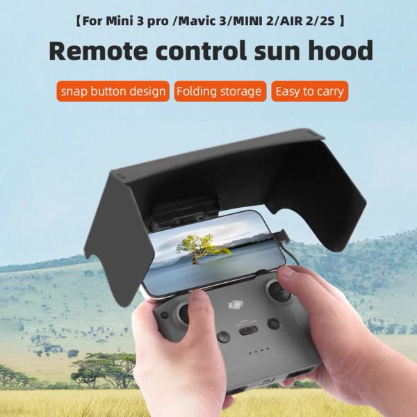 Drones para DJI Mini 2/Mini 3 Pro Sunhood Control remoto Monitor de teléfono Sun Shade para el controlador Mavic Air 2/2S Sun Hood