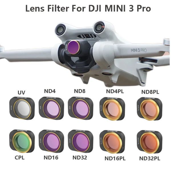 Drones pour DJI Mini 3 Pro Lens Filtres Filtres CPL A réglables Kit Nd4 Nd16 ND8 / PL ND32 / PL MCUV pour Mini 3 Pro Camera Drone Accessoires