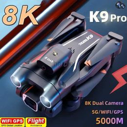 Drones for K9 Pro Professional Aerial Photography Drone 8k Dual Camera HDR Obstacle évitement GPS SPART Suivez une clé Retour 240416