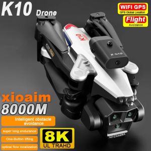 Drones para Xiaomi K10 Max Drone 8K HD GPS Tres cámaras Flujo óptico de gran ángulo Carrera de observación de obstáculos Regalos de Navidad