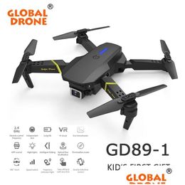 Drones Global Drone 4K Camera Mini Voertuig Wifi Fpv Opvouwbare Professionele Rc Helikopter Selfie Speelgoed Voor Kid Batterij Gd89-1 drop Deli Dhamo