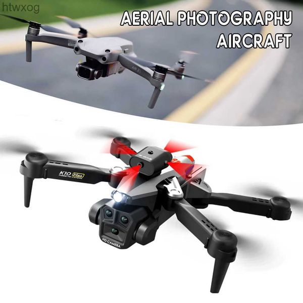Drones HD Triple cámara aérea-Dron con luz 360 Flip Ajuste de velocidad Quadcopters para viajes al aire libre YQ240201