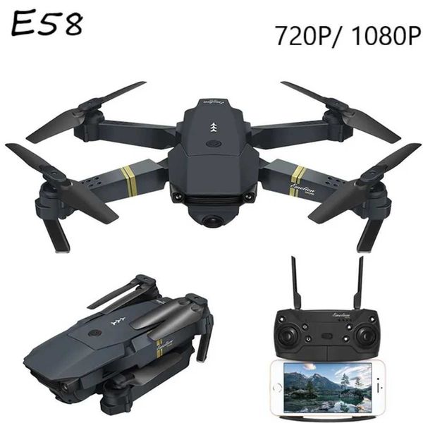 Drones Hot chaquene E58 Drone WiFi FPV avec grand angle à haute définition 1080p / 720p Mode de maintien haut de caméra 4 axis ARM RC X PRO RTF Quad Helicopter S24525