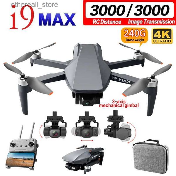 Drones Drone i9 MAX avec caméra 4K HD Dron GPS cardan 3 axes positionnement GLONASS 3KM hélicoptère jouets i9 MAX RC quadrirotor VS Faith MINI Q231108