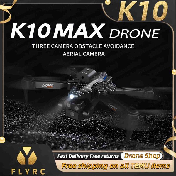 Drones K10 MAX Triple cámara RC Drone SD Tres ESC Cámara Posicionamiento de flujo óptico 360 Evitación de obstáculos 2.4GHz Wifi FPV Control de aplicación 24313
