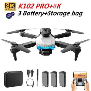 Drones K102 Pro Drone 8K HD Double caméra Positionnement de flux optique Lights LED 360 Roll Four Axis Aircraft UAV UAV RC Quadcopter 240416