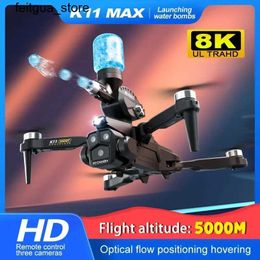 Drones K11 MAX DRONE ET Bombe à eau Professionnel Aérien Aircraft 8k Three Camera Obstacle Évitement Pliage Four Helicopters S24513