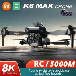 Drones K6 Max Drone Professionele luchtfotografie Vliegtuigen 8K Drie camera's HD HDR One-Key Return Obstakel vermijden GPS YQ240217