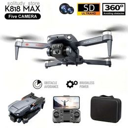 Drones K818 MAX drone télécommandé à flux optique sans balais noir avec triple caméra haute définition caméra ESC 360 obstacle intelligent roulant Q240308