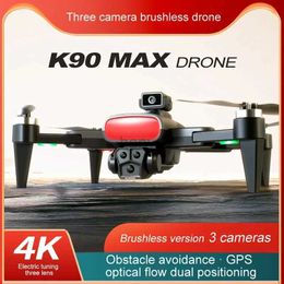 Drones K90max GPS RC Drone 4k Three HD Camera FPV 1200m Obstacle aérien Évitement de la photographie Brushless Motor Motor Foldable Quadcopter Toy 240416