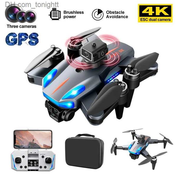 Drones K911SE RC GPS Drone 4K trois caméra HD FPV 1200M évitement d'obstacle aérien photographie moteur sans brosse pliable quadrirotor jouet Q231102