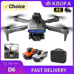 Drones KBDFA D6 Mini Drone 4k Profesional HD Camera Luchtfotografie Obstakel vermijden Borstelloos Opvouwbaar Quadcopter RC Speelgoed Geschenken YQ240217