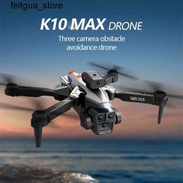 Drones KBDFA K10 MAX DRONE 4K Photographie aérienne professionnelle 8k Trois caméra haute définition Obstacle grand angle Évitement RC Four Helicopter Toy Cadeaux S24513