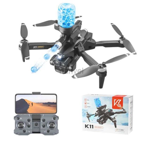 Drones KBDFA K11max Drone 8K HD Three Caméra Lancement des bombes à eau Télécommande Optical Flow Aircraft Aircraft Aerial Quadcopter Toy 240416