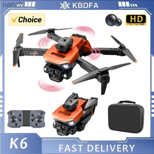 Drones KBDFA New K6 Drone 1080p Triple Camera HD Professional Aerial Machine Flyer Intelligent Obstacle Évitement pour le retour des jouets Aircraft WX