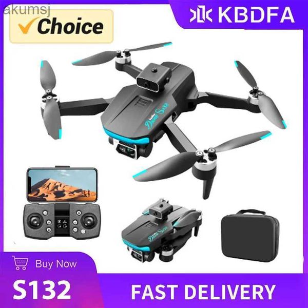 Drones KBDFA S132 Mini Drone GPS 8K double caméra HD évitement d'obstacles moteur sans brosse RC hélicoptère professionnel quadrirotor Dron jouets YQ240129