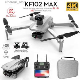 Drones KF102 / KF102Max GPS Drone 4K professionnel 2 axes cardan avec caméra HD 5G WiFi moteur sans brosse RC quadrirotor VS KF106MAX Dron Q231108