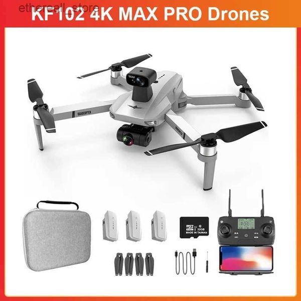 Drones KF102 MAX Drone 4K Caméra Drone 2 Axes Cardan GPS Quadcopter 5G Wifi FPV RC HD 4K Double RC Hélicoptère Q231108