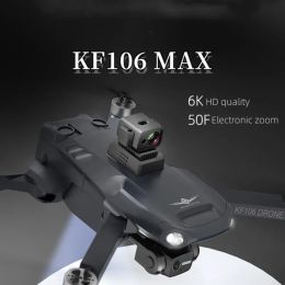 Drones KF106 Max ThreeAxis Dron GPS sin escobillas con HD Dual Camera 2.4G Wifi plegable 3axis Gimbal FPV 6K RC Quadcopter juguete