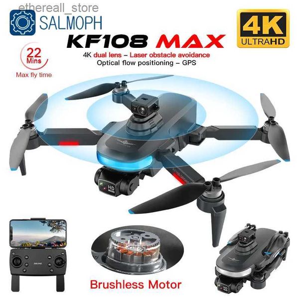 Drones KF108 / KF108MAX GPS Drone 4K HD double caméra 360 évitement d'obstacles moteur sans brosse Mini Drone 4K professionnel RC Dron VS L900 Q231108