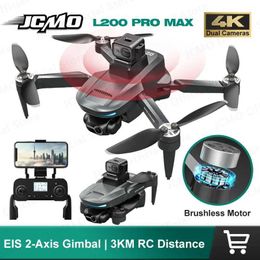 Drones L200 Pro Max Drone 4K Professional 2 axes Universal Joint 360 Évitement d'obstacles Motor sans balais GPS 5G WiFi FPV Four Helicopter Toy RC Drone B240516