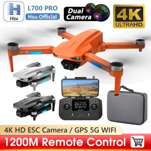 Drones L700 Pro Drone 4K Professional HD Dual Caméra Motor sans balais GPS GPS 5G WiFi RC Distance de 1,2 km FPV Quadcoptère VS L900 Pro SE