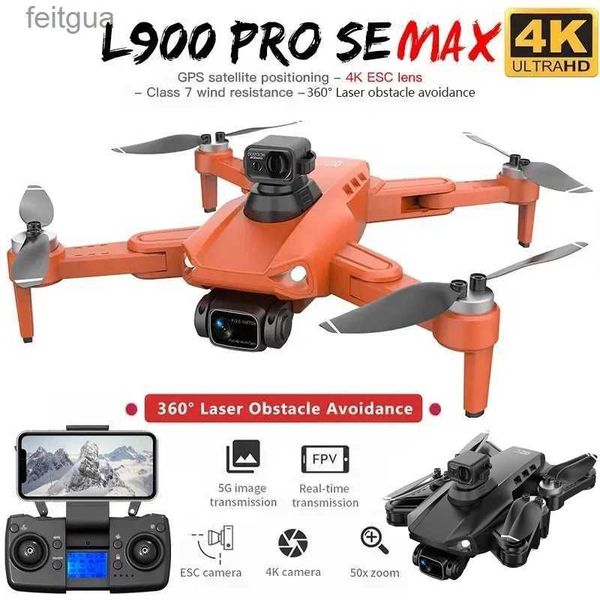 Drones L900 Pro SE MAX GPS Drone 4K Cámara dual HD profesional 5G FPV 360 Evitación de obstáculos Motor sin escobillas Rc Quadcopter Dron Toys YQ240213