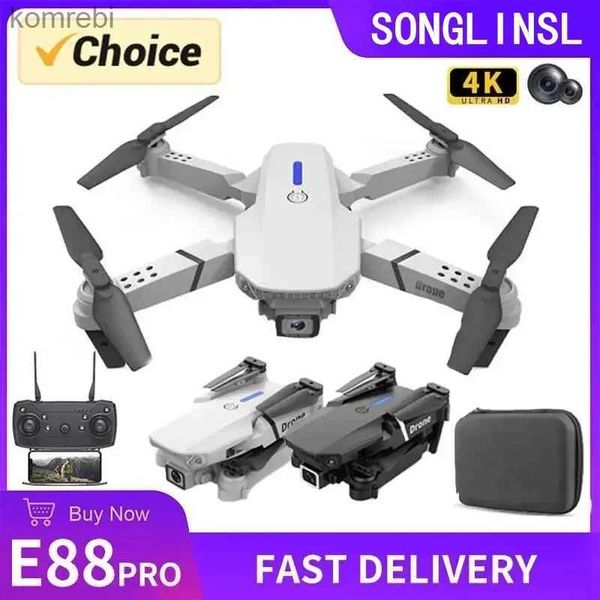 Drones Dernier Drone E88 Pro RC avec caméra HD grand angle 4K 1080P WIFI FPV pliable hélicoptère RC quadrirotor enfants jouet de vacances cadeau 24313