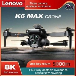 Drones Lenovo K6 Max Drone professionnel photographie aérienne avion 8K trois caméras HD HDR retour à une touche évitement d'obstacle GPS Drone Q231107