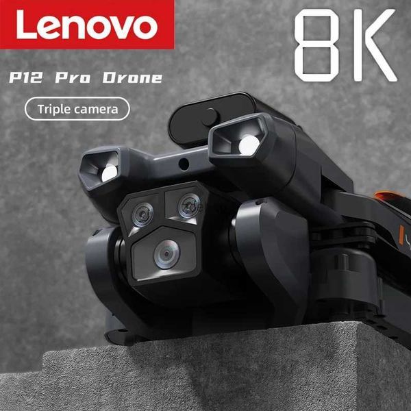 Drones Lenovo P12 Pro Drone 4K/8K HD photographie aérienne Drone suivez-moi faible retour de puissance trois axes cardan Anti-secousse Drone vidéo