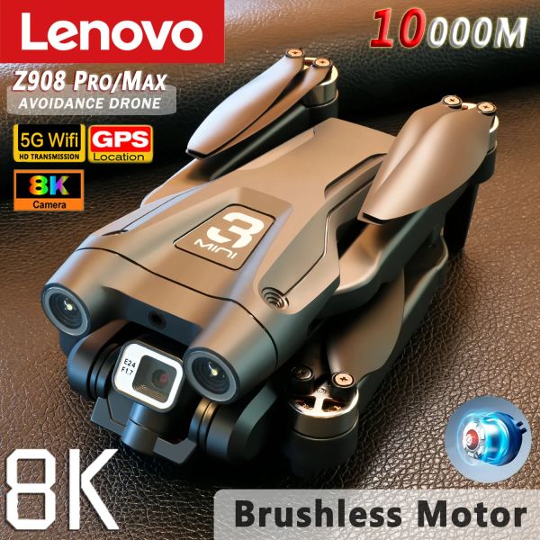 Drones Lenovo Z908PRO Max Drone Motor sin escobillas Dual 8K ESC Profesional WiFi FPV Obstáculos Evitación de aviones plegables Envío gratuito