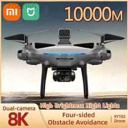 Drones mi jia ky102 drone 8k professionele dubbele camera luchtfotografie 360 obstakel vermijding optische stroom vier as rc vliegtuig d240509