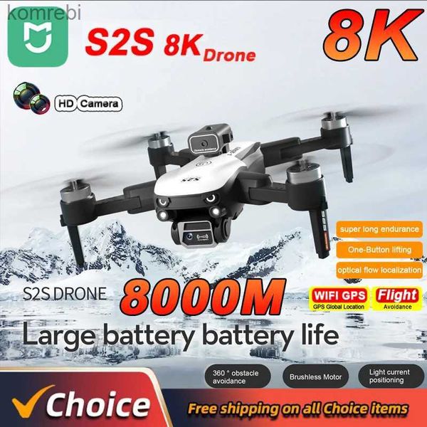 Drones MIJIA S2S Drone 5G WIFI Lanzamiento Bomba de agua Sin escobillas Ajuste eléctrico 3 Cámara Drone Quadcopter para juguetes para niños adultos 24313