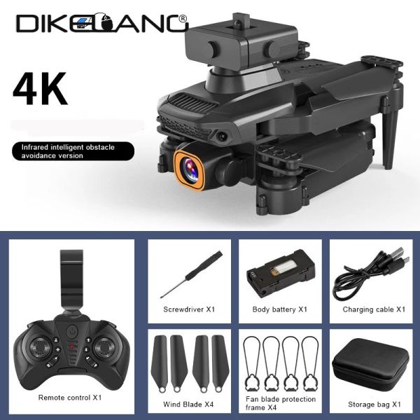 Drones mini cámara dron 1080p cámara hd dual 4k quadcopter plegable evitar obstáculos cámara control remoto de control aéreo regalos