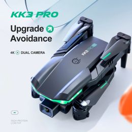 Drones Mini Drone 4K Profession HD Dual Camera KK3 Pro Drone avec WiFi FPV Obstacle Evitation quadcopter Remote Rc Dron Gift