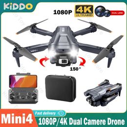 Drones mini4 drone 4k 1080p professionele hd antenne camera 2.4g optische stroom wifi fpv opvouwbare rc quadcopter hindernisvliegtuig vliegtuig 240416