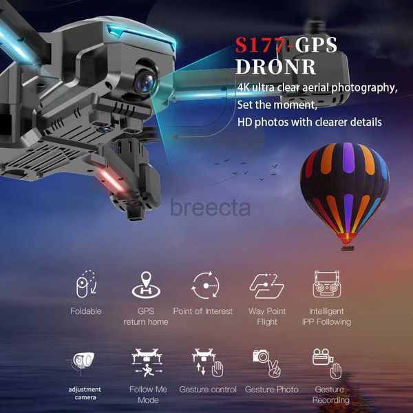 Drones Nouveau Drone Gps 4k 2.4g 5g Wifi Hd grand Angle double caméra en direct professionnel photographie aérienne Rc Quadcopter jouet ldd240313