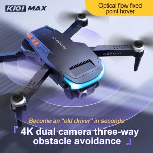 Drones NOUVEAU DRONE K101 Mini Mini Drone Toy Gift With Dual 4K HD Camera Optical Flow 3 côtés Évitement d'obstacles Positionnement