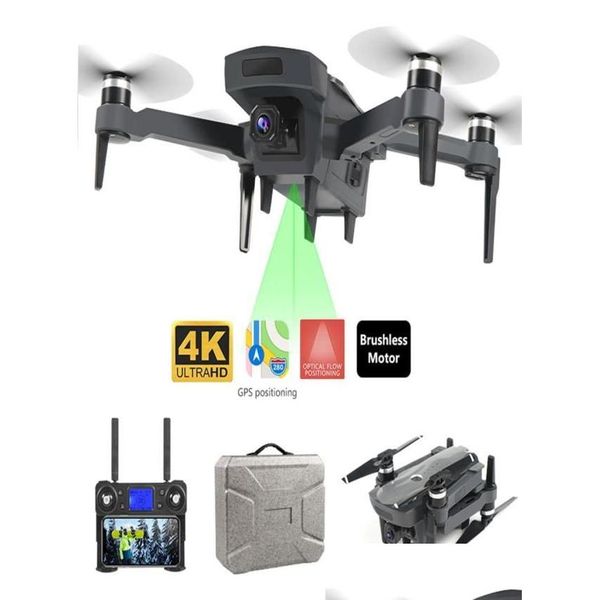 Drones Nuevo Drone K20 GPS con 4K HD Cámara dual Motor sin escobillas Wifi FPV Smart Professional Plegable Quadcopter 1800m RC Distancia Drop Otvee