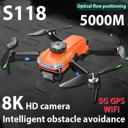 Drones New Drone S118 HD 8K Professional Dual Camera Mode Host Hold Mode pliable Mini RC WiFi Photographie Aerial Photography Quadcopter Toys Helicopter 24416