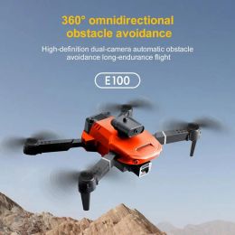 Drones Nuevo E100 Evitación de obstáculos de cuatro fibras Drones de drones HD 4K Fotografía aérea Quadcopter Control remoto Toyes Drones