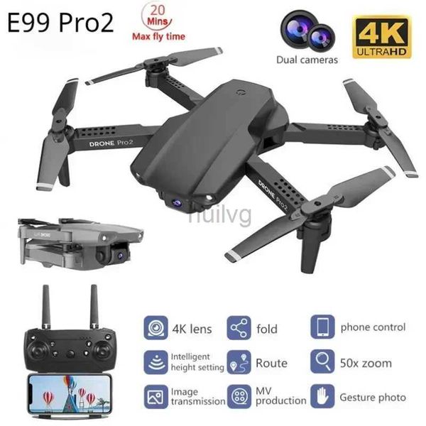 Drones New E99 Pro2 Mini Drone RC 4k HD Dual Camera WiFi FPV Photographie aérienne professionnelle Hélicoptère Pliable Quadcoptère Dron Toys 24416