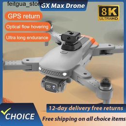 Drones New GX Max Drone Professional Obstacle Evitor GPS 8K Cámara dual ESC Posicionamiento WiFi FPV RC Altura sin escobillas Mantenimiento S24513