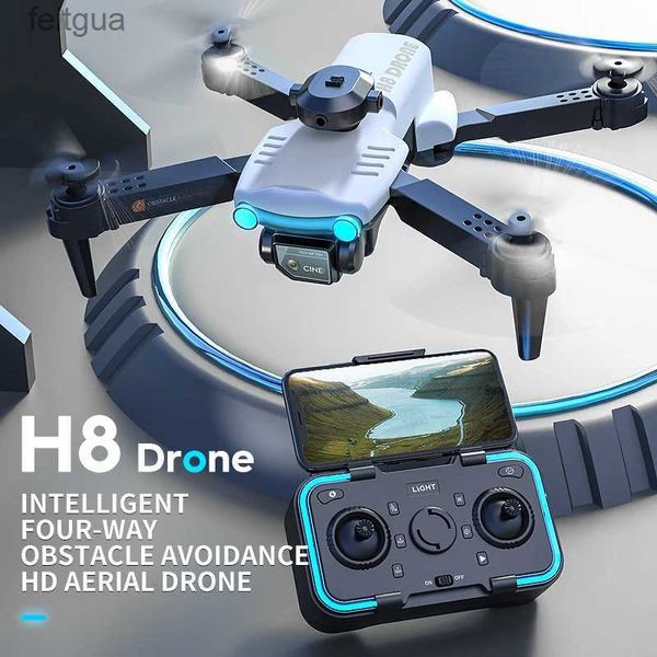 Drones Nouveau H8 Mini Rc Drone 4K avec double caméra HD Wifi Fpv une clé retour automatique hélicoptère quadrirotor enfants jouets cadeaux de noël YQ240211