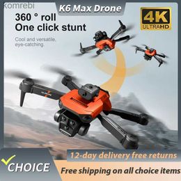 Drones NUEVO K6 MAX Drone 4K HD ESC Triple Cámaras gran angular Evitación de obstáculos Posicionamiento de flujo óptico Plegable FPV Altura Hold Drone 24313